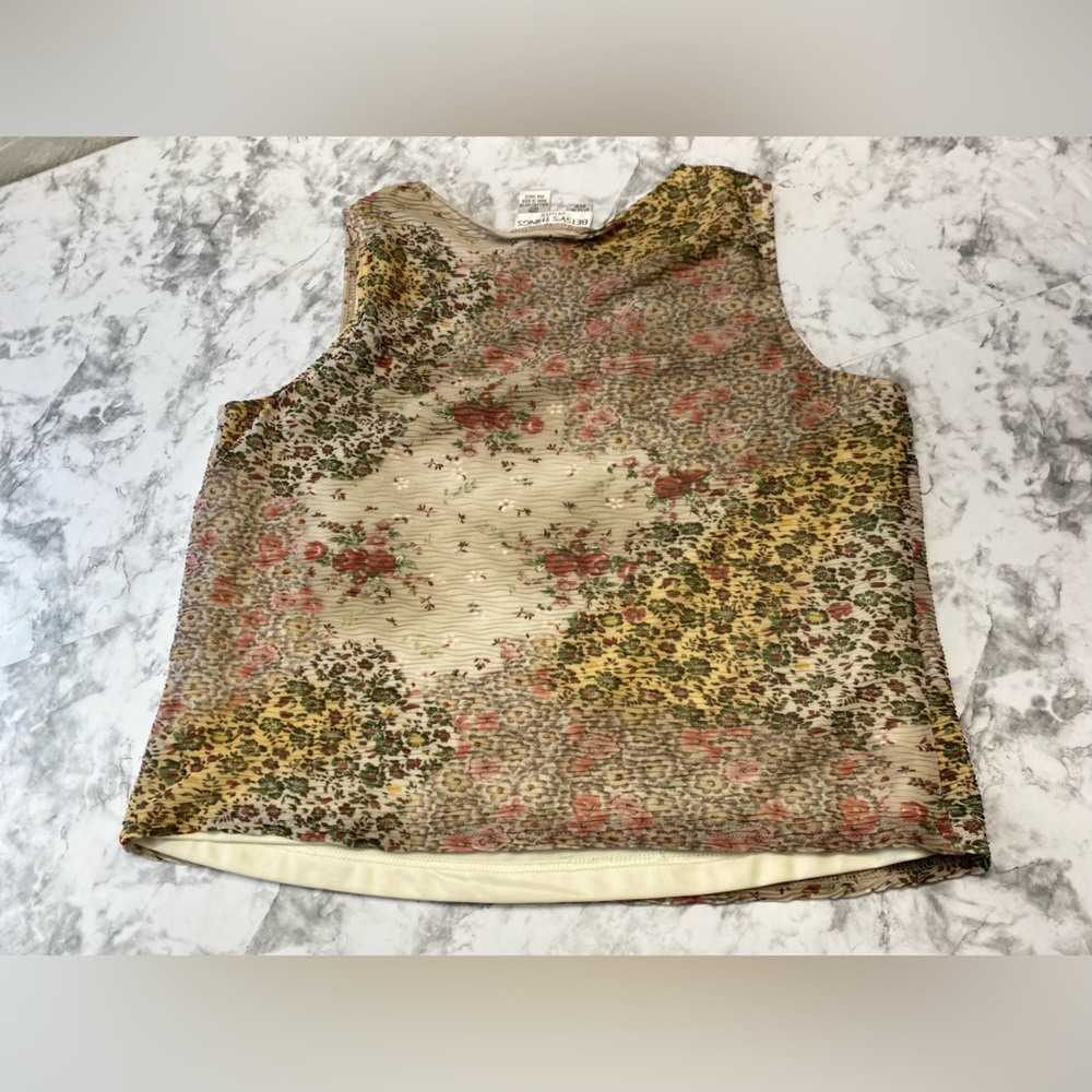 Vintage Betsy’s Things Abstract Floral Sleeve Top Size 14 XLArge - Picture 8 of 14